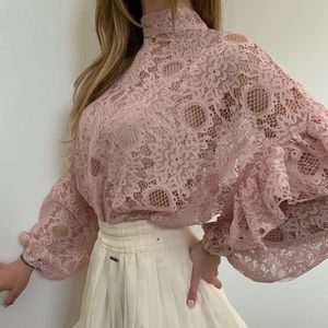 New nasty gal pink lace top